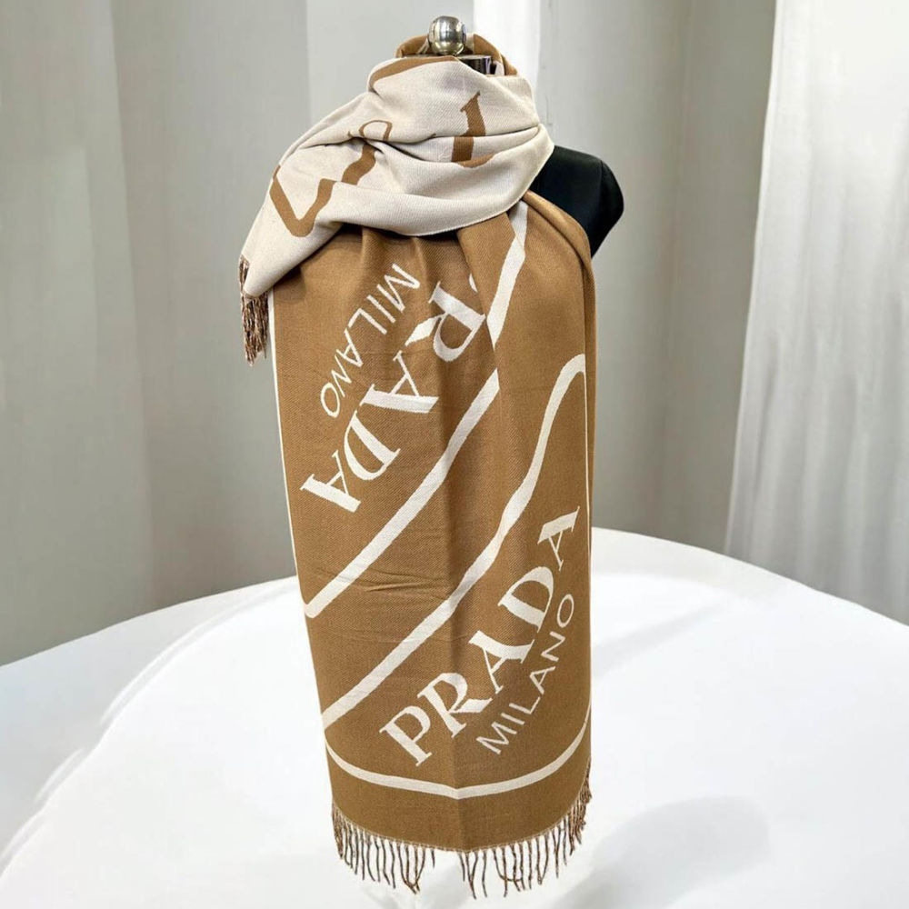 Prada Milano Symbole Reversible Wool-Cashmere Scarf-1