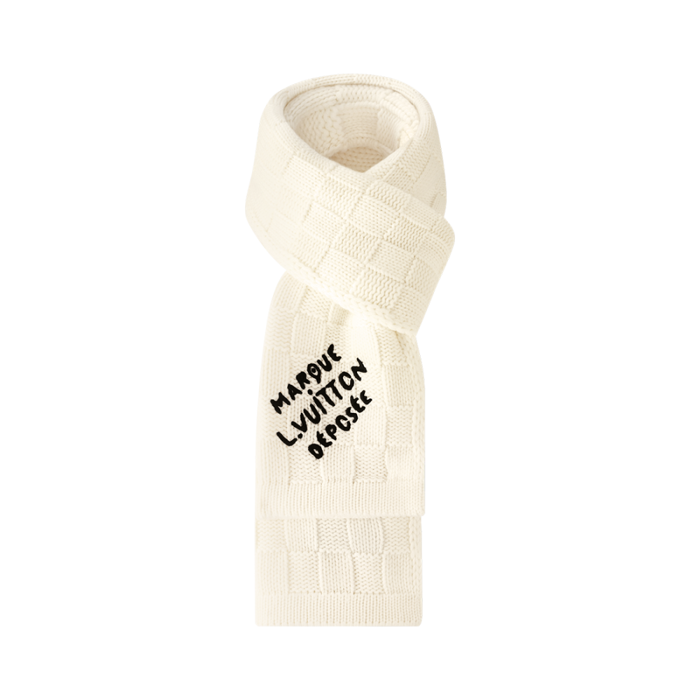 Louis Vuitton Damier White Snug Scarf M90841-1