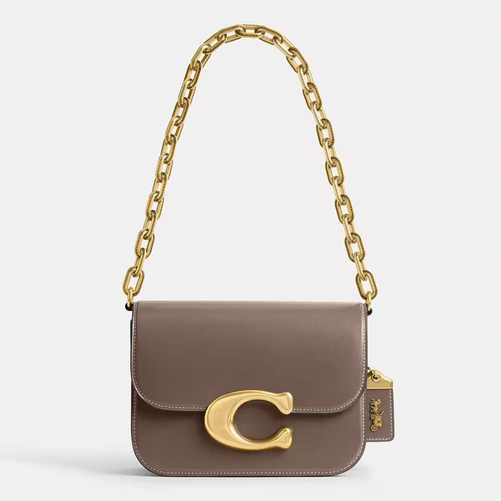 Coach Idol Signature Beige Handbag-thumb-0