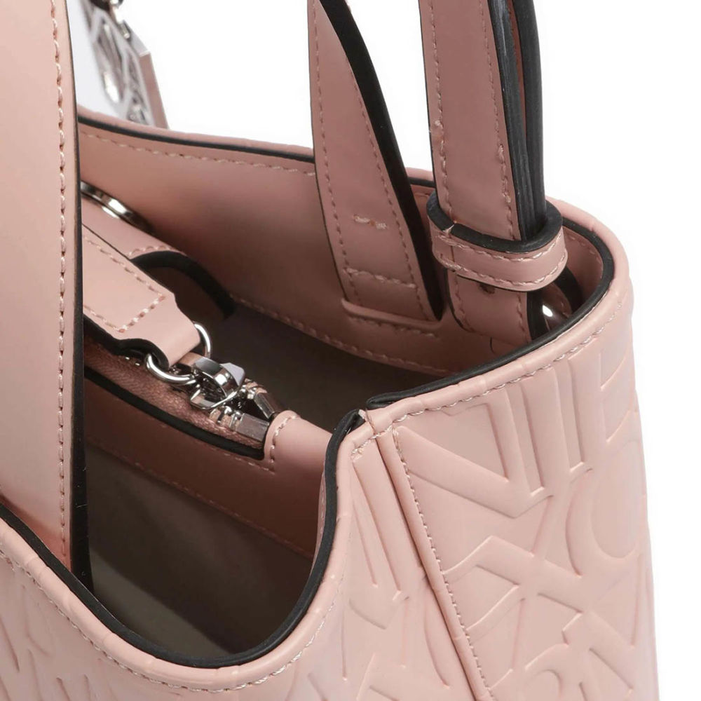 Armani Exchange Glossy Embossed Logo Pink Tote Bag-4