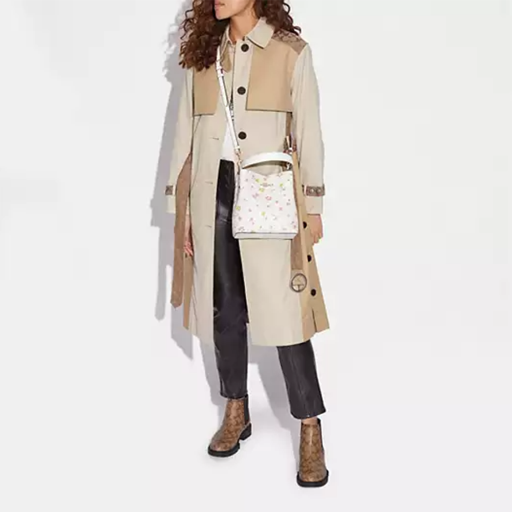 Coach Medium Floral White Bucket Bag-2