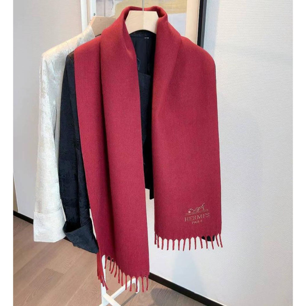 Hermes Premium Quality Red Silk Stole-1