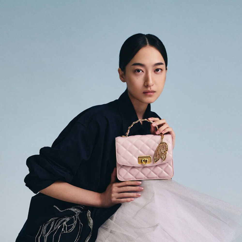 Charles & Keith Cressida Quilted Qiki Pink Sling Bag-6