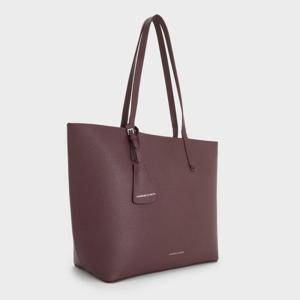 Charles & Keith Beryl Small Wine Tote Bag-1