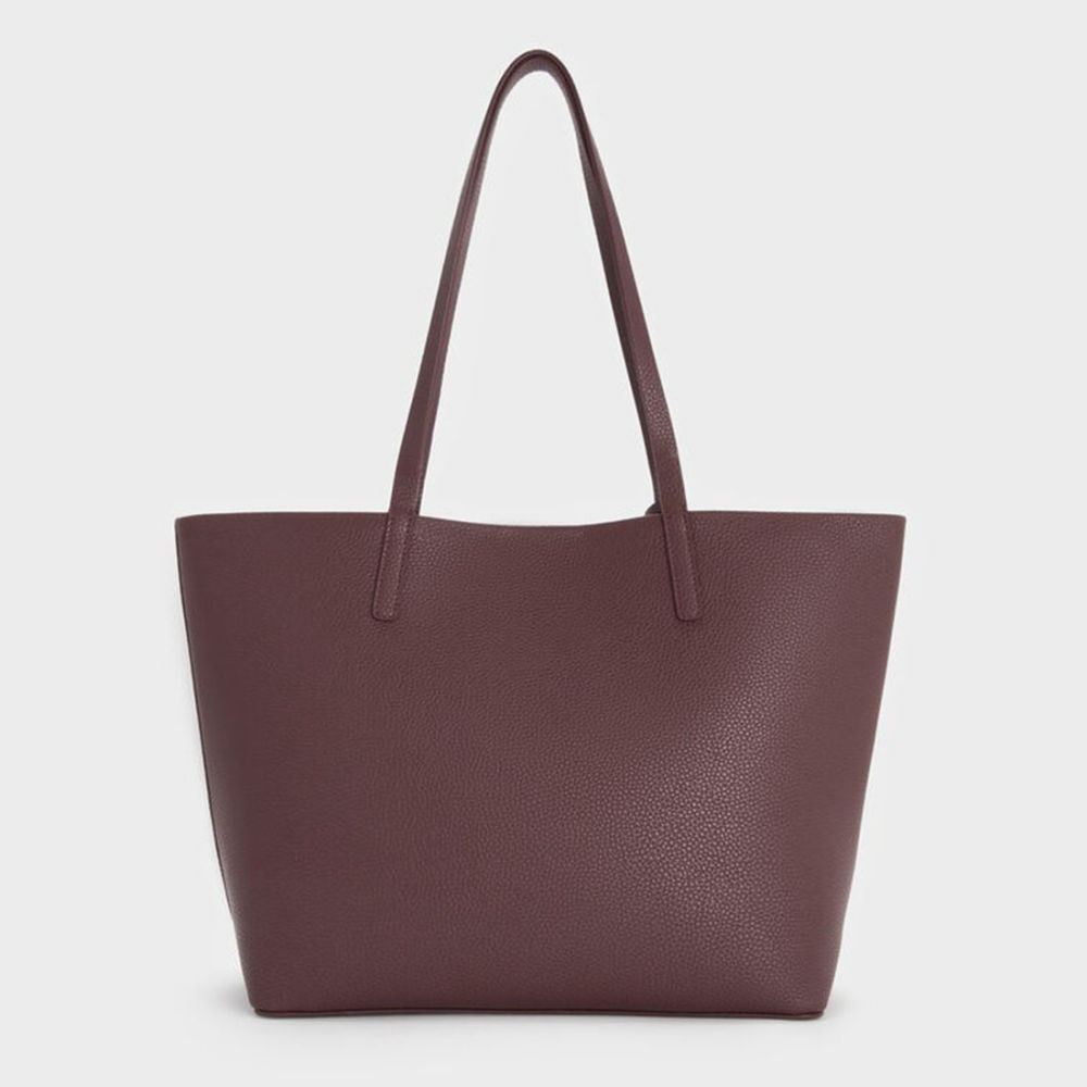 Charles & Keith Beryl Small Wine Tote Bag-2