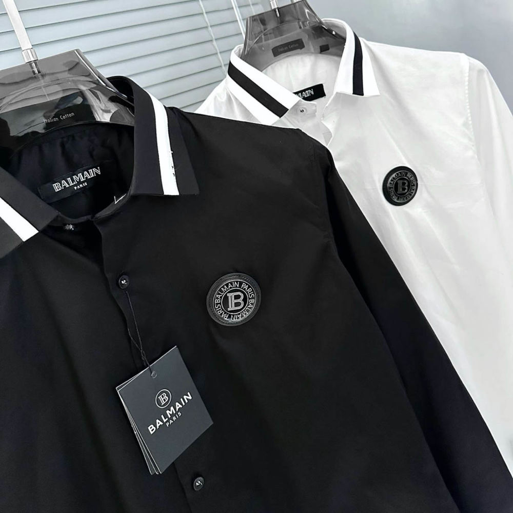 Balmain Embroidered White Premium Cotton Shirt-thumb-4