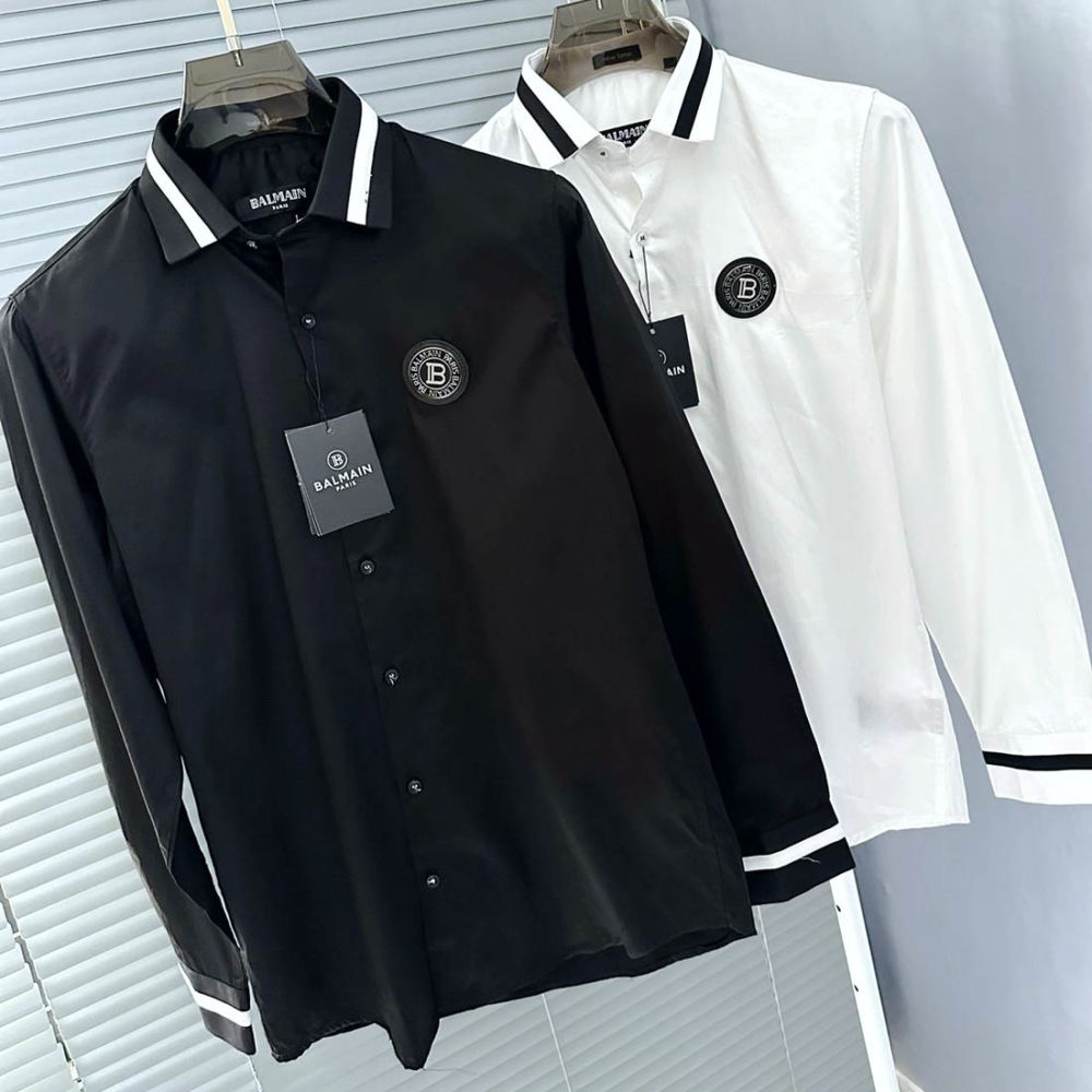 Balmain Embroidered White Premium Cotton Shirt-thumb-5
