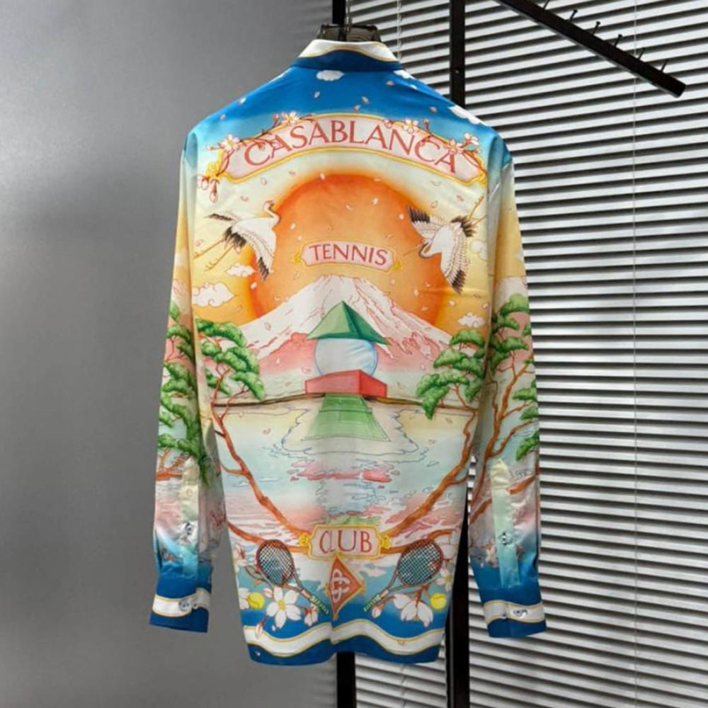 Casablanca Tennis Club Silk Shirt-thumb-3