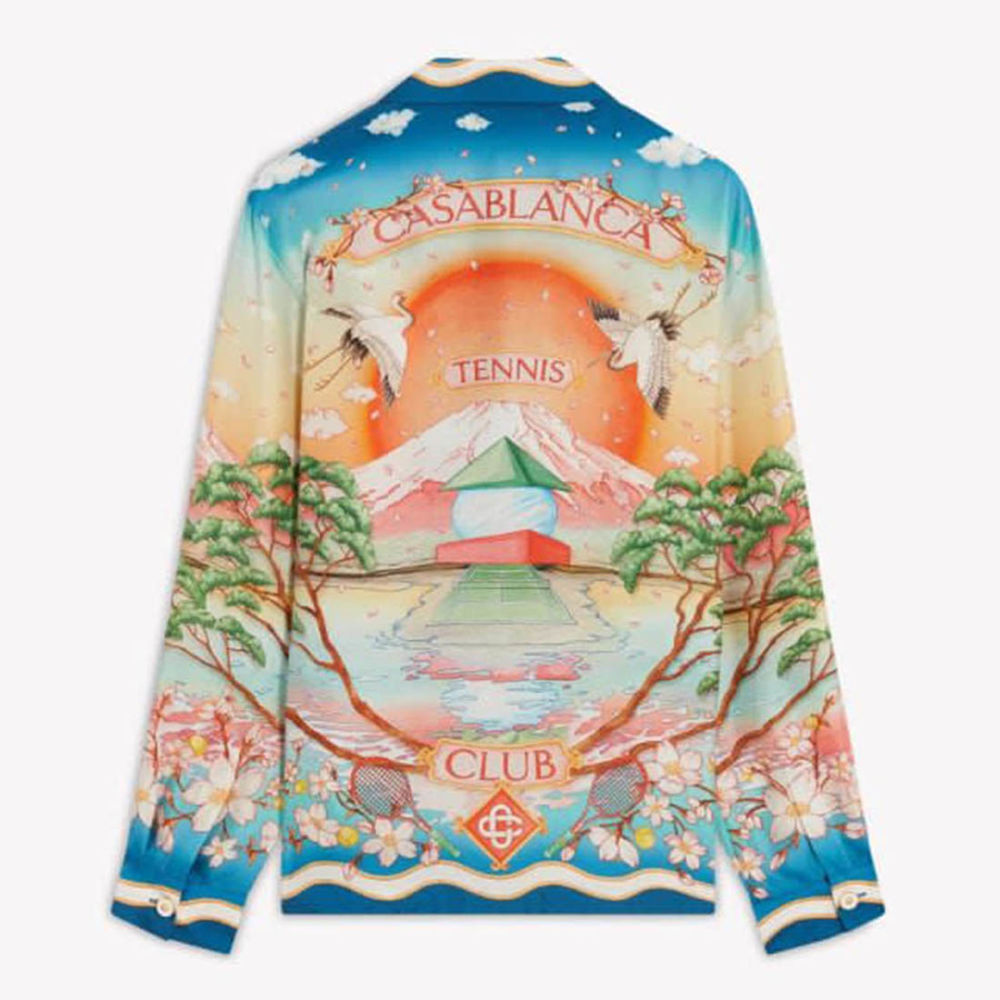 Casablanca Tennis Club Silk Shirt-thumb-1