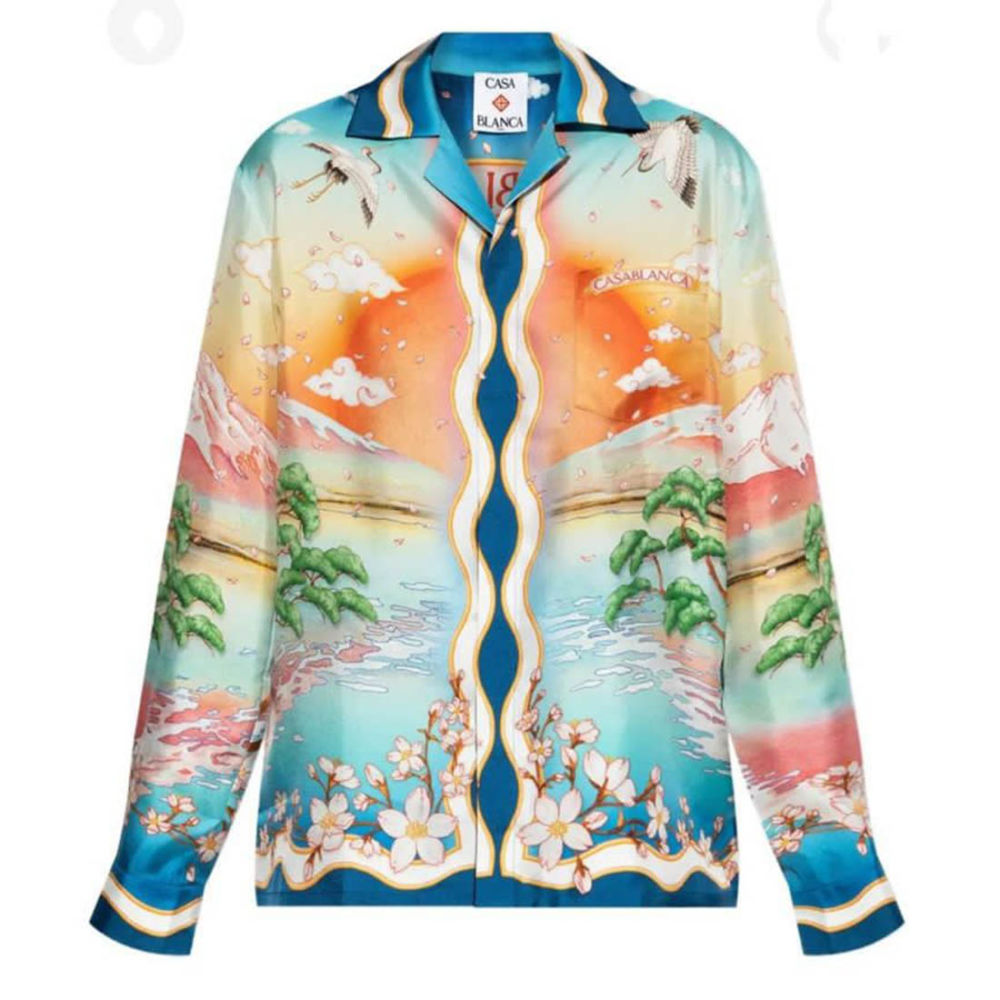 Casablanca Tennis Club Silk Shirt-thumb-0