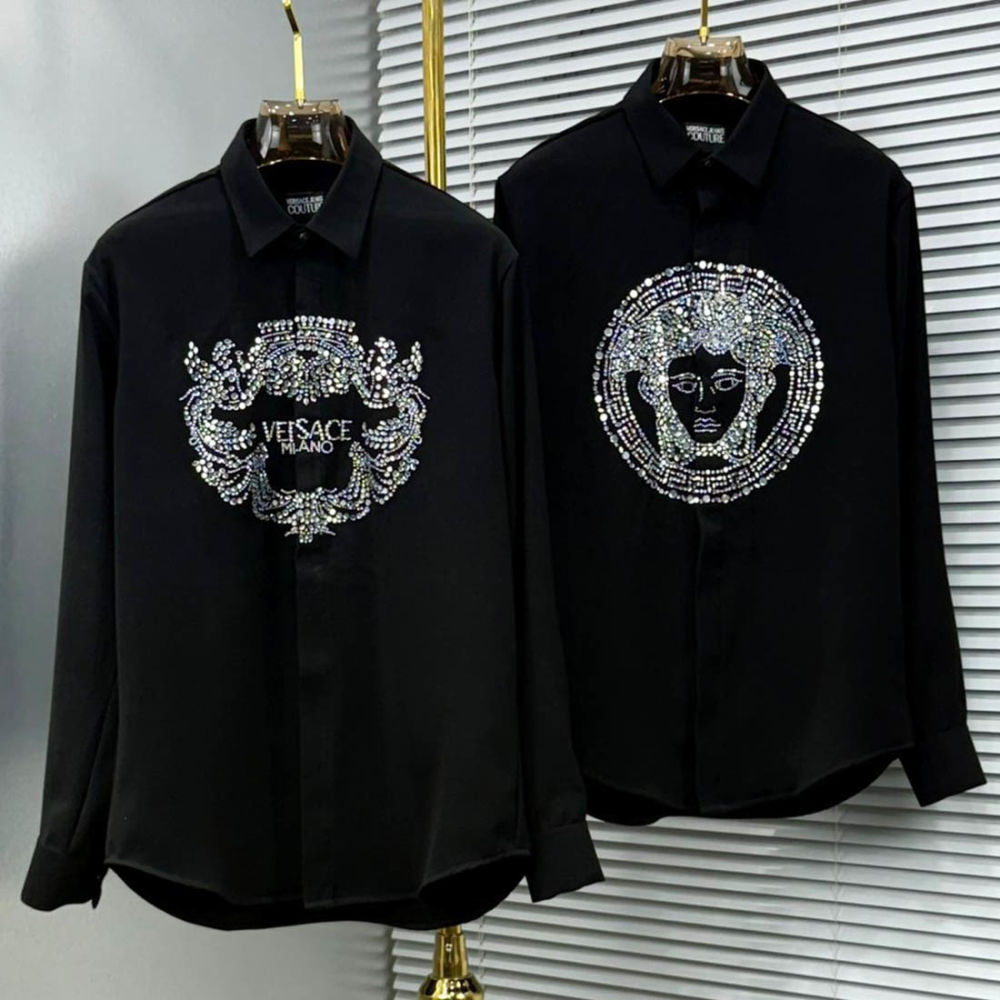 Versace Milano Couture Crystal Black Shirt-1