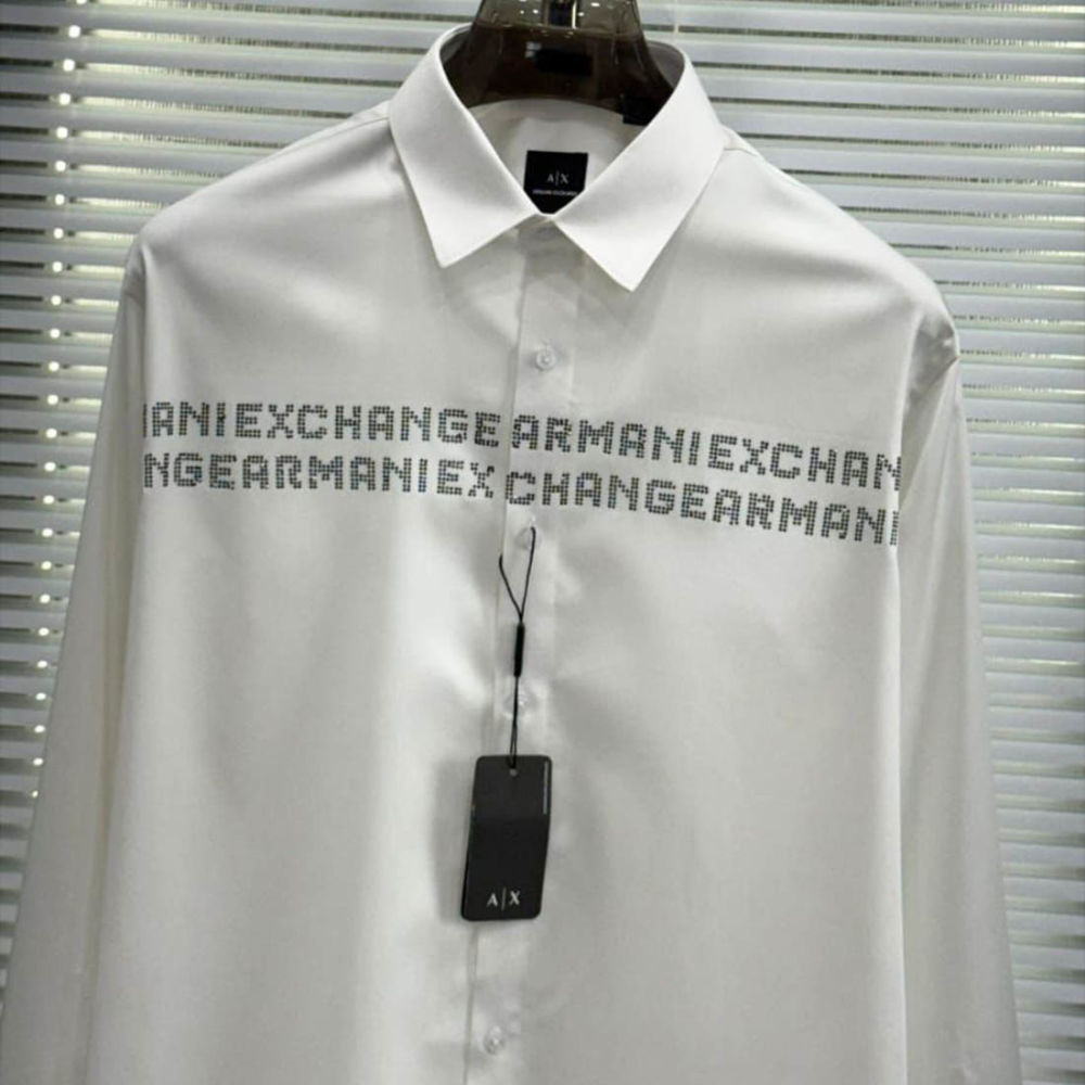 Armani Exchange Men's Regular Fit White Cotton Shirt-2
