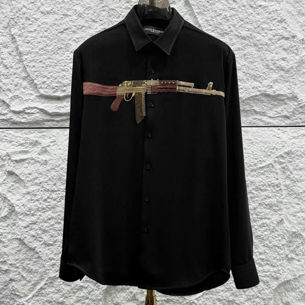 Dolce & Gabbana AK-47 Gun Print Black Premium Shirt-thumb-0