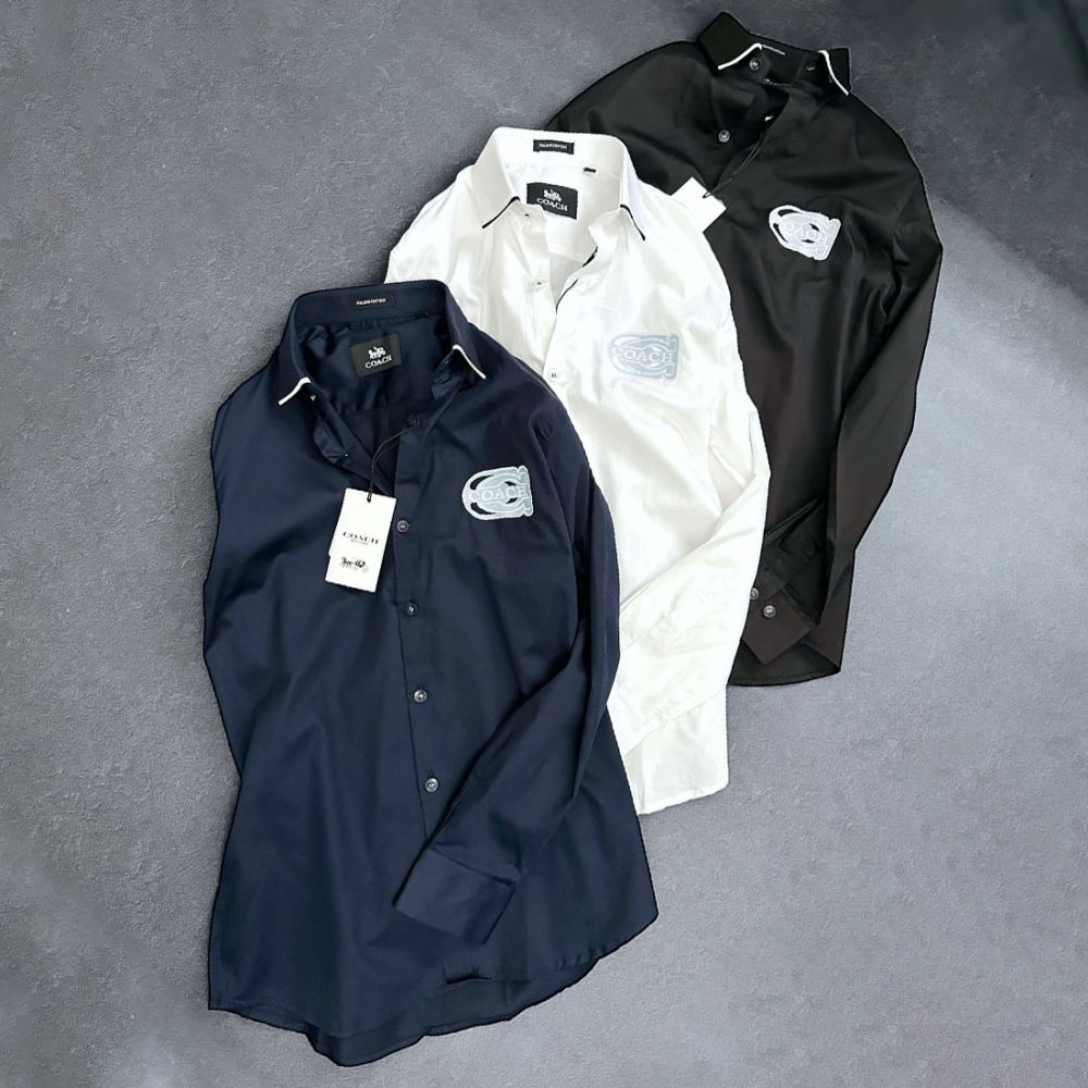 Coach Embroidered White Premium Cotton Shirt-6