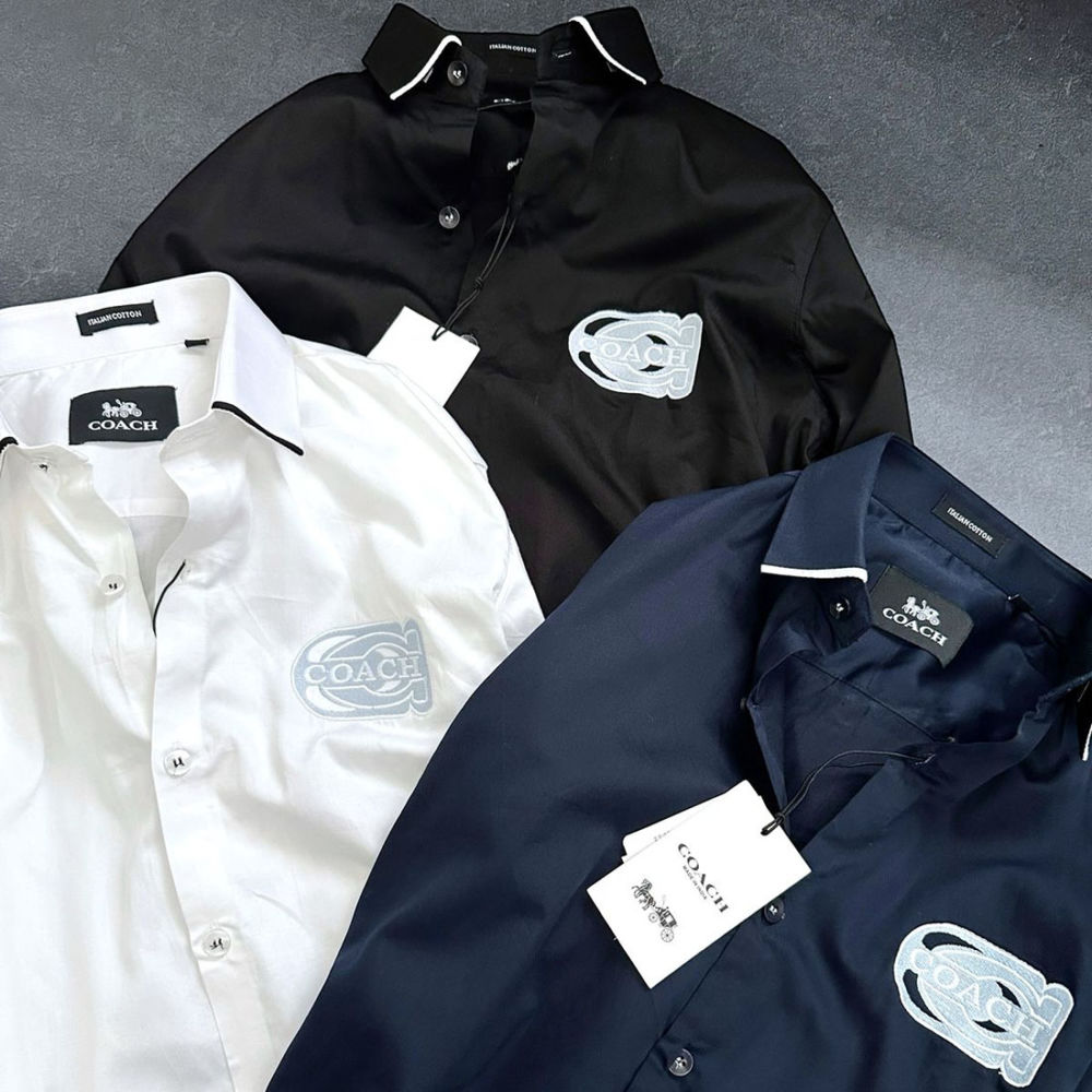 Coach Embroidered White Premium Cotton Shirt-3