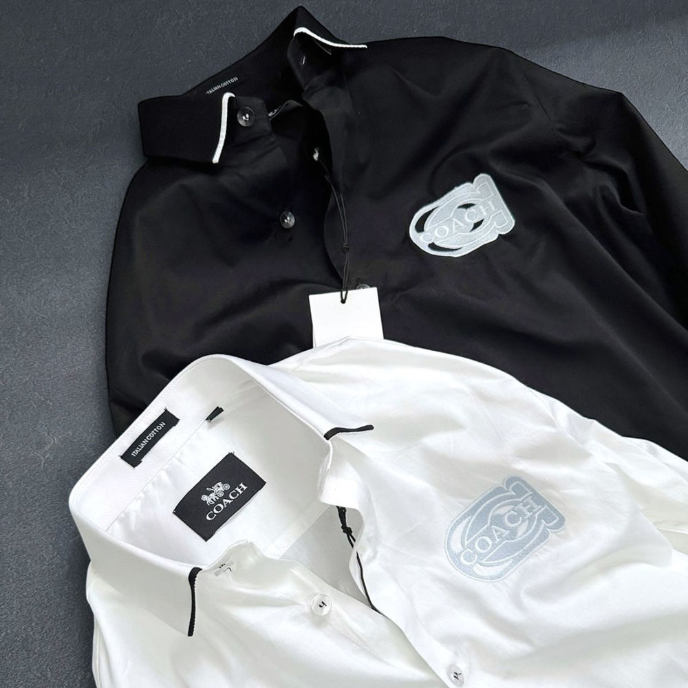 Coach Embroidered White Premium Cotton Shirt-1