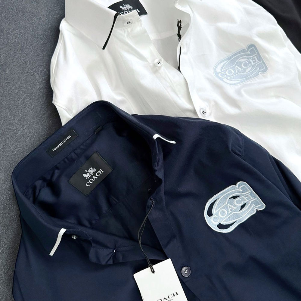 Coach Embroidered White Premium Cotton Shirt-2