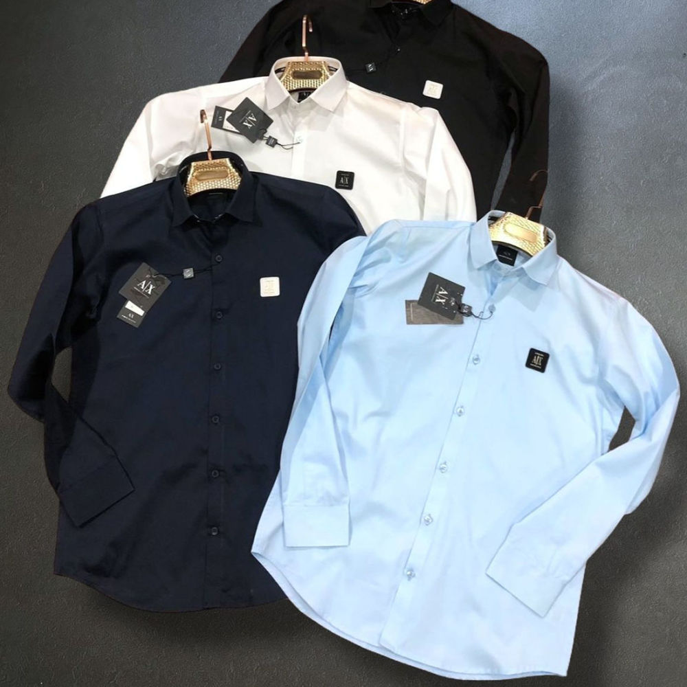 Armani Exchange Navy Blue Cotton Shirt-4