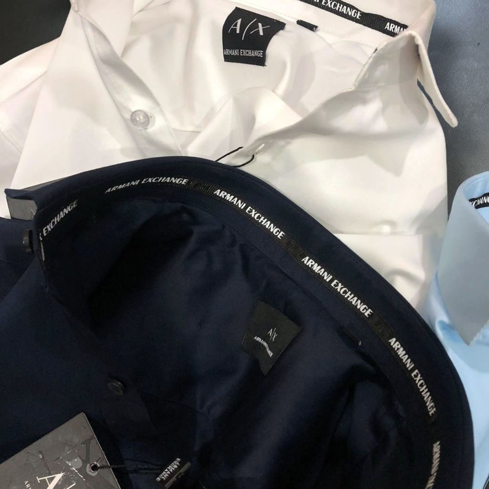 Armani Exchange Navy Blue Cotton Shirt-1