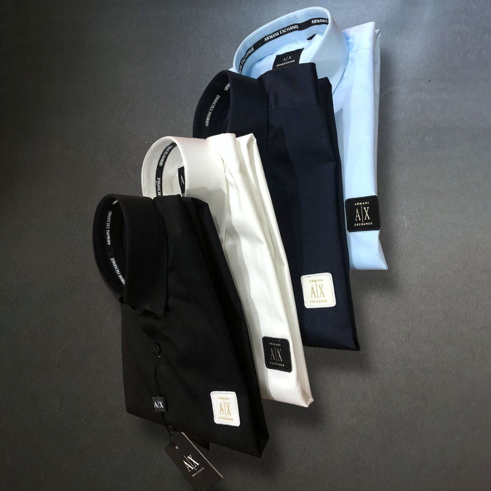 Armani Exchange Navy Blue Cotton Shirt-5