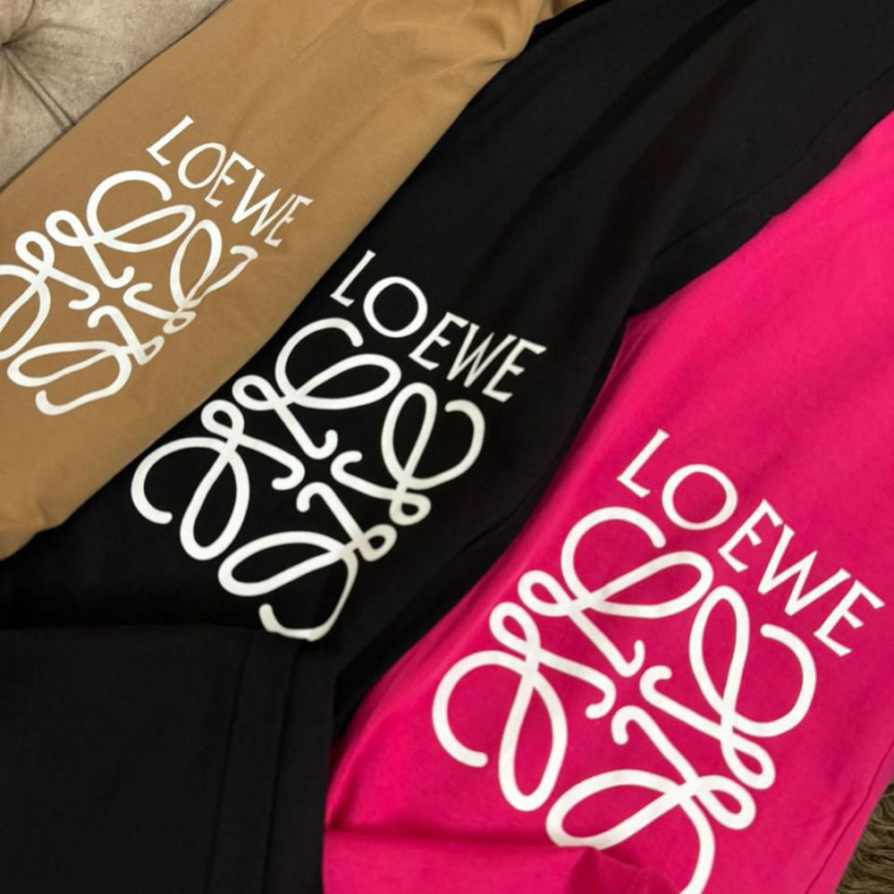 Loewe Embroidered logo White & Beige Premium Co-ord Set-thumb-2