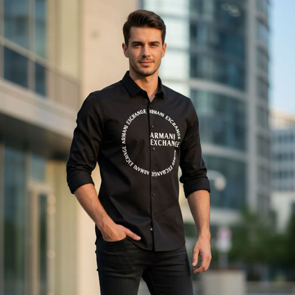 Armani Exchange Black Cotton Shirt-1