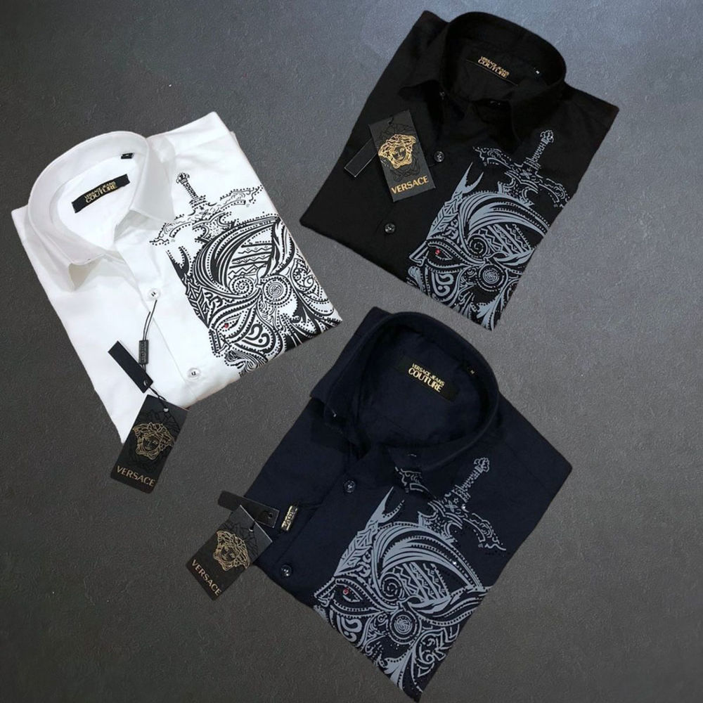 Versace Black Premium Cotton Shirt-7