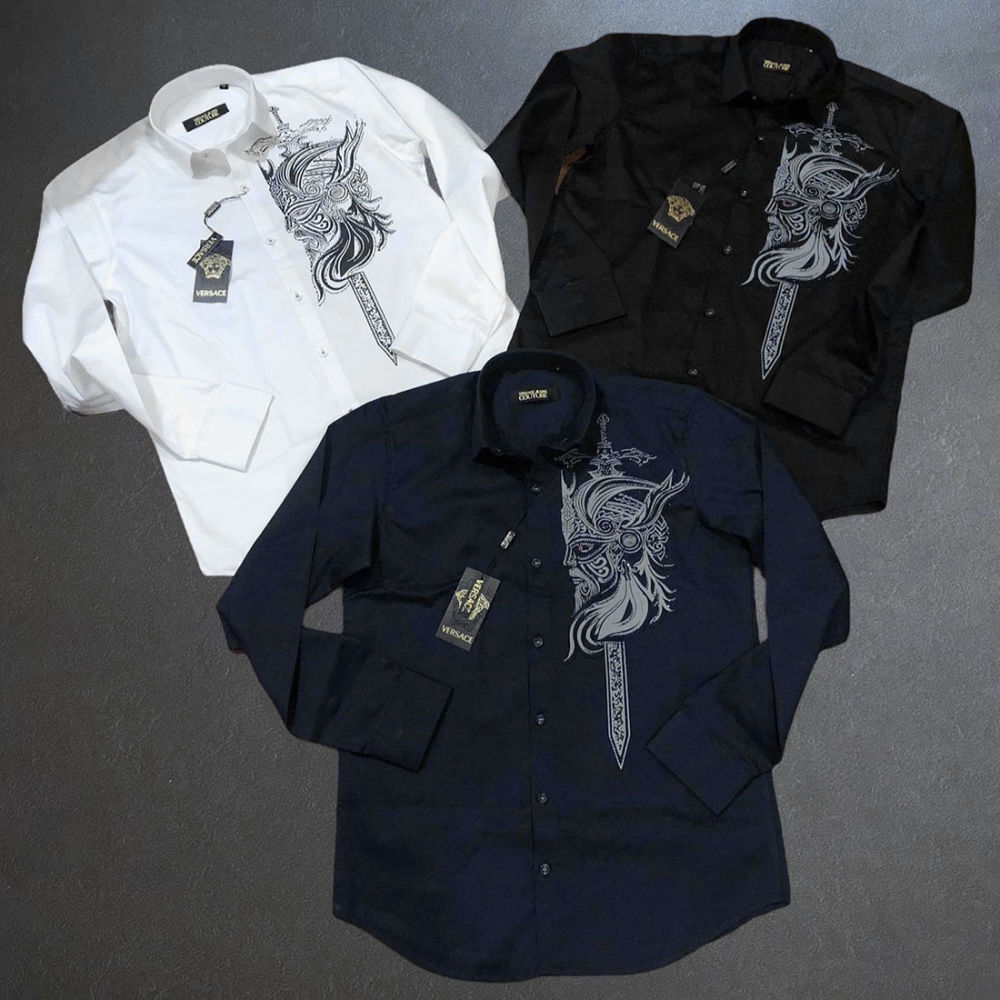 Versace Black Premium Cotton Shirt-5