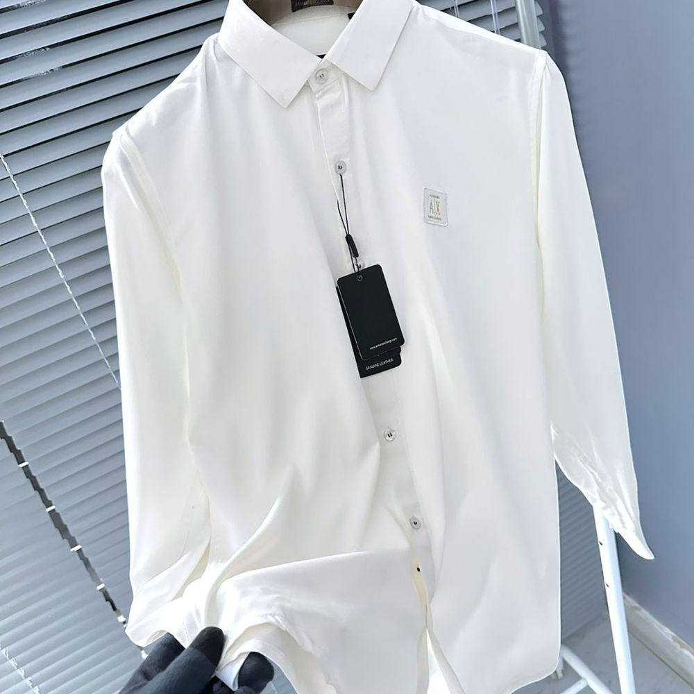 Armani Exchange White Cotton Shirt-3