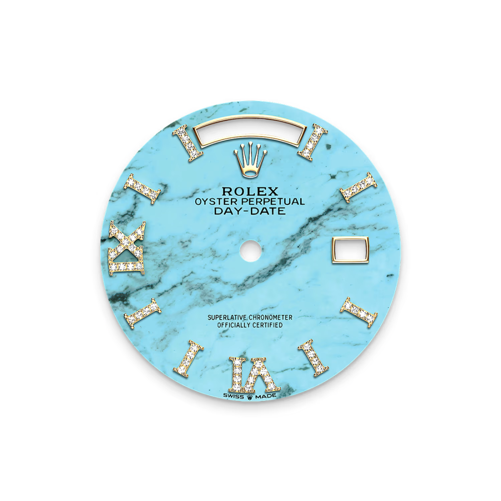 Rolex Day-Date Oyster, 36 mm, Blue Dial, yellow gold 128238-1