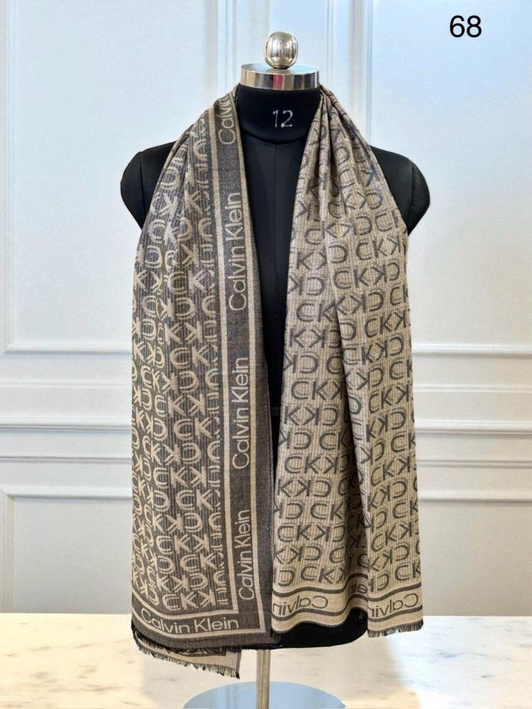 Calvin Klein Reversible Designer Brown & Beige Woolen Stole-1