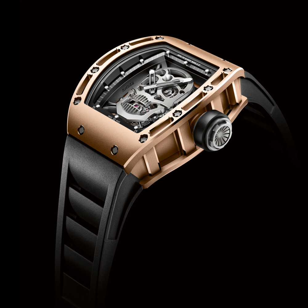 Richard Mille RM 052 Tourbillon Skull Black Strap Mens Watch-3