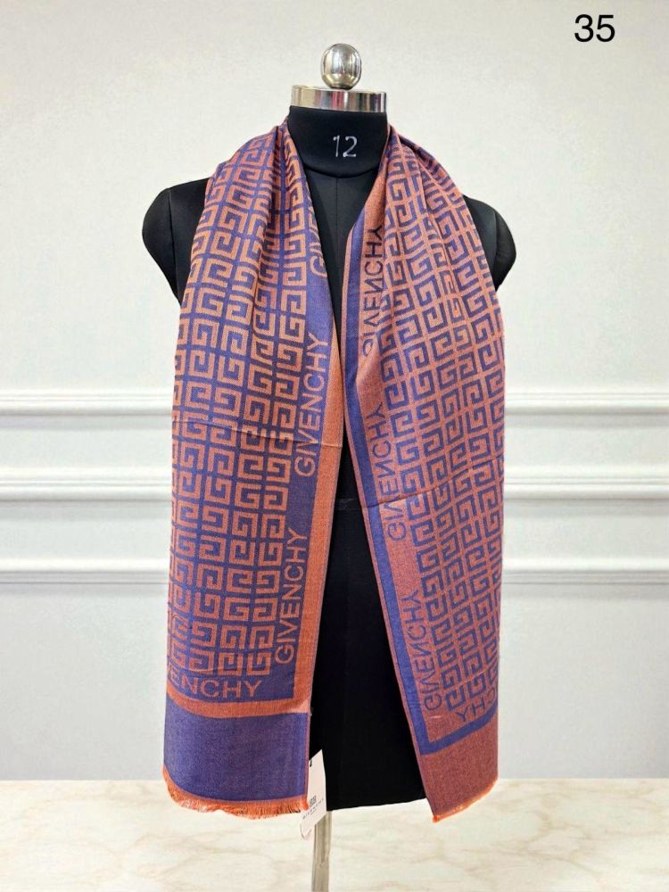 Givenchy Premium Quality Blue Reversible Woollen Stole-1