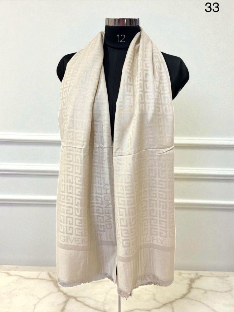 Givenchy Premium Quality Cream Reversible Woollen Stole-1