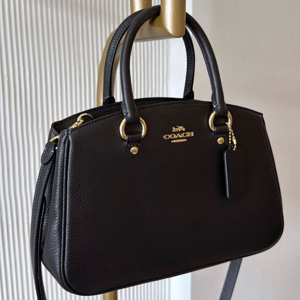 Coach Savannah Carry All Black Shoulder Bag-thumb-0