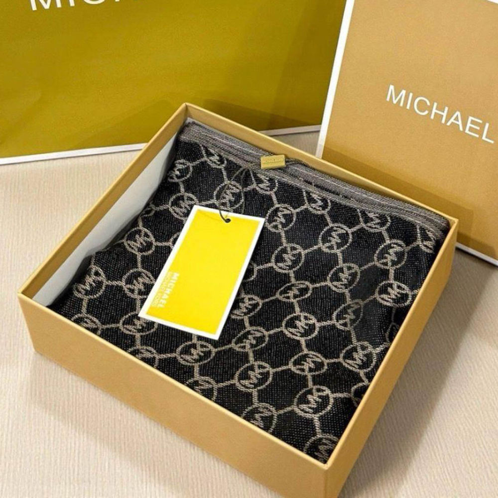 Michael Kors Black & Grey Semi Woolen Stole-1