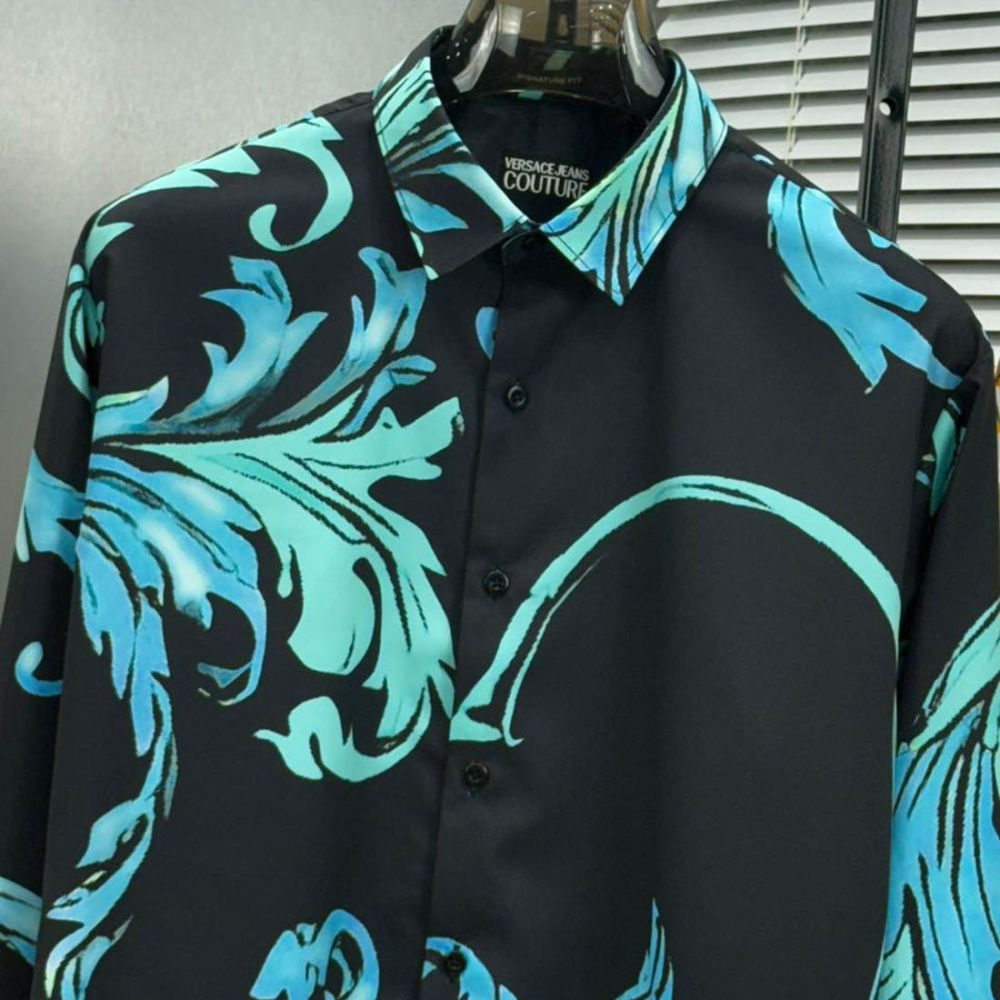 Versace Blue Premium Cotton Shirt-2