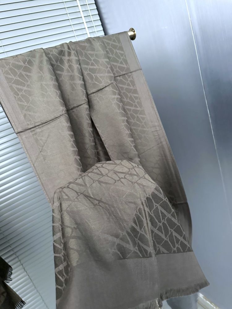 Valentino Designer Grey Silk Stole-1