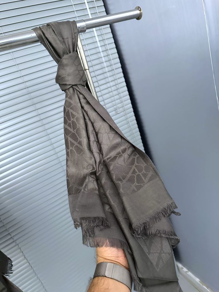 Valentino Designer Grey Silk Stole-2