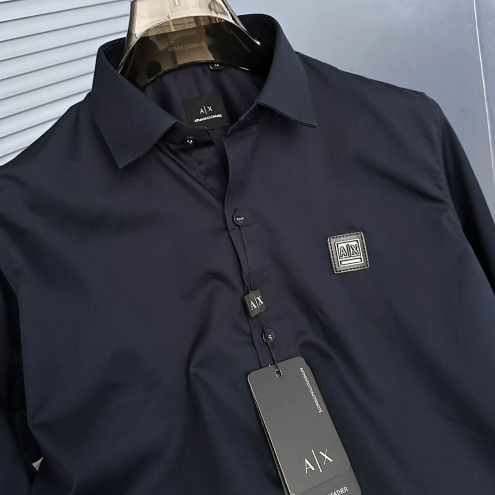 Armani Exchange Navy Blue Cotton Shirt-3