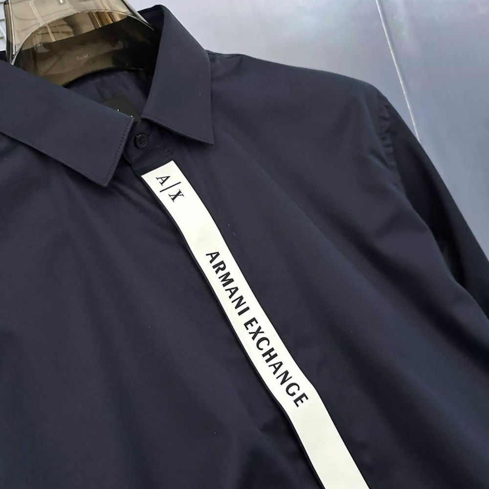 Armani Exchange Navy Blue Cotton Shirt-2