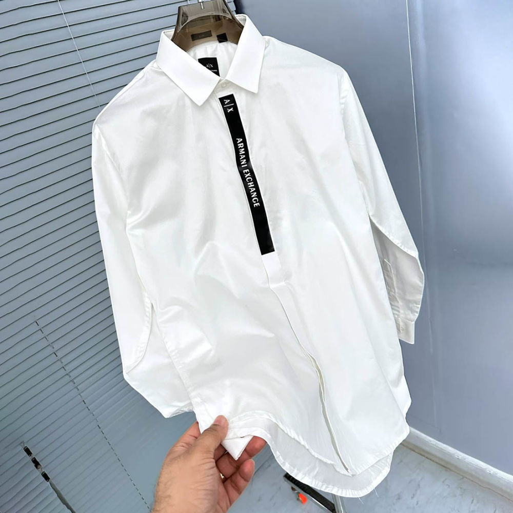 Armani Exchange White Cotton Shirt-thumb-0
