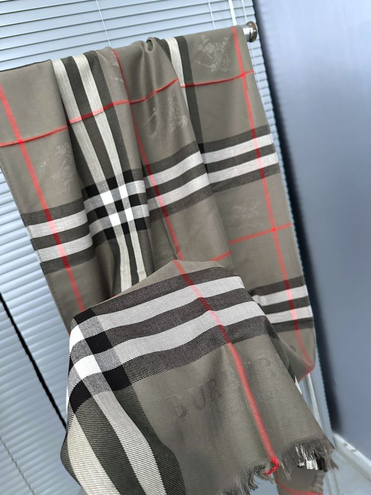 Burberry Check Cashmere Grey Stole-1