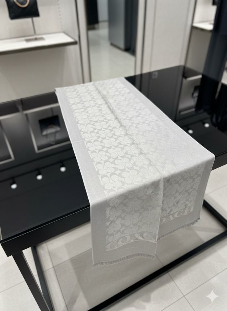 Coach Signature Grey Cashmere Muffler-1