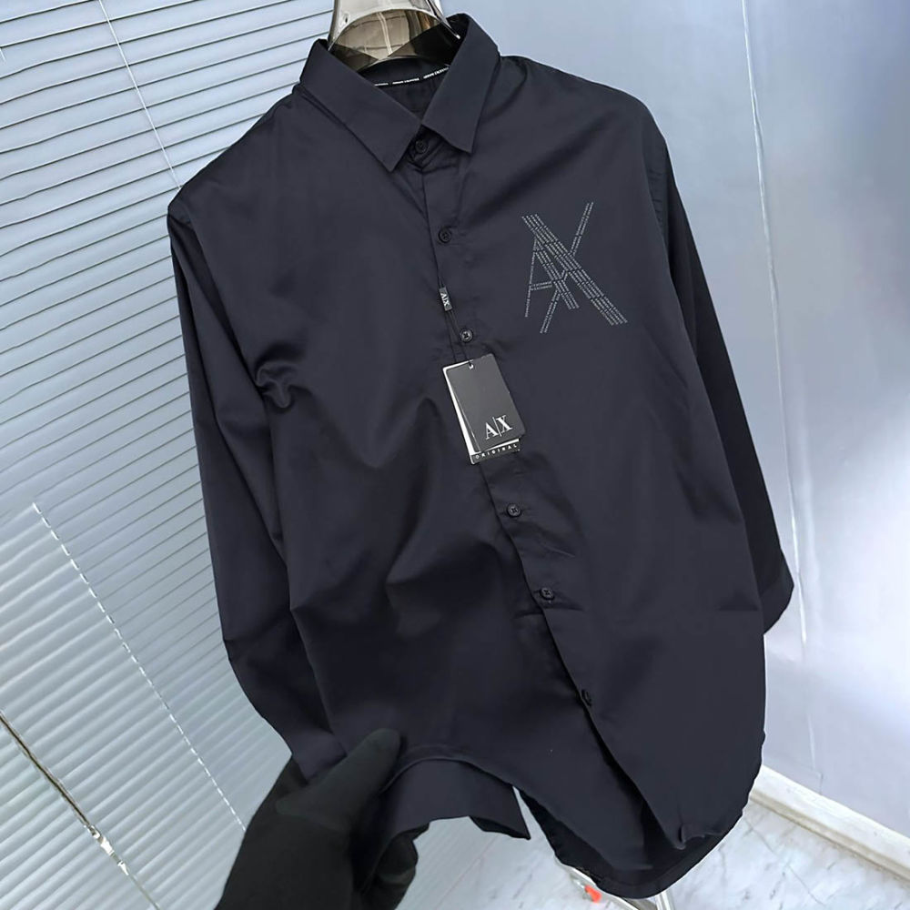 Armani Exchange Navy Blue Cotton Shirt-2