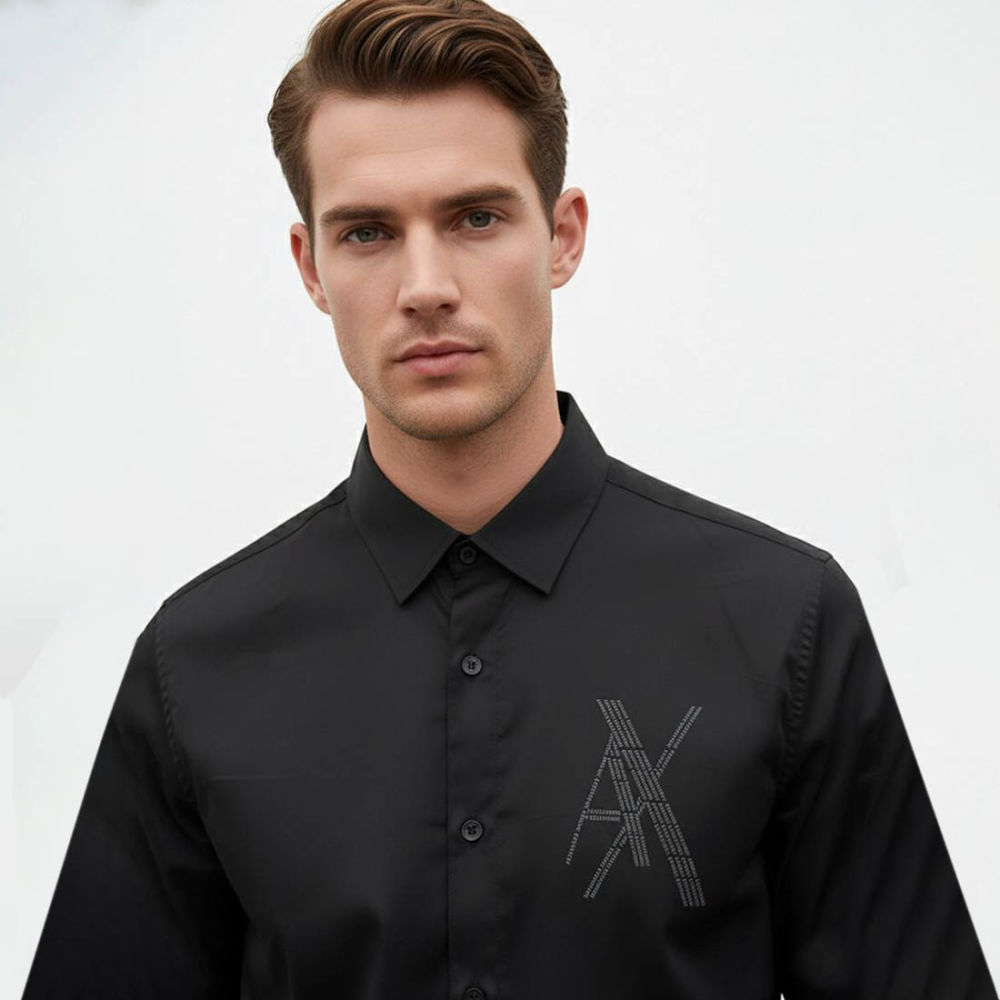 Armani Exchange Black Cotton Shirt-1