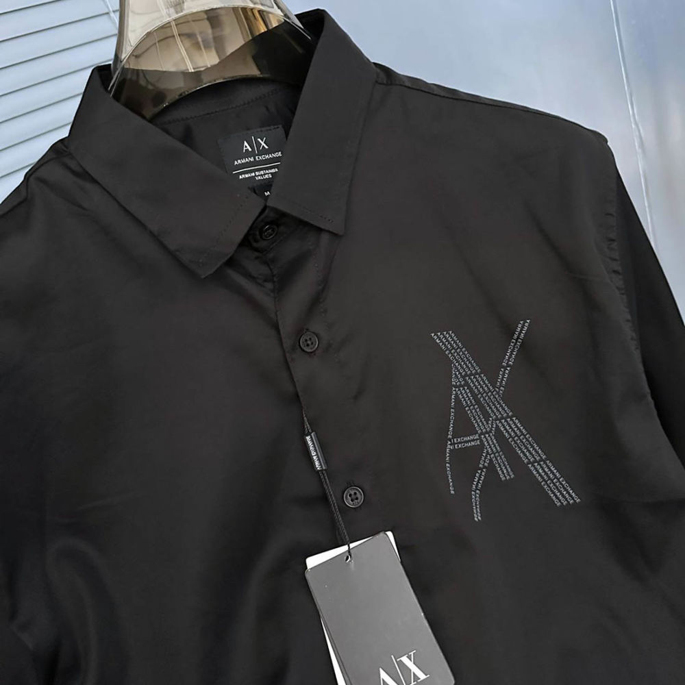 Armani Exchange Black Cotton Shirt-4