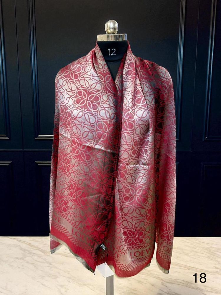 Loewe Anagram Red Woollen Stole-1