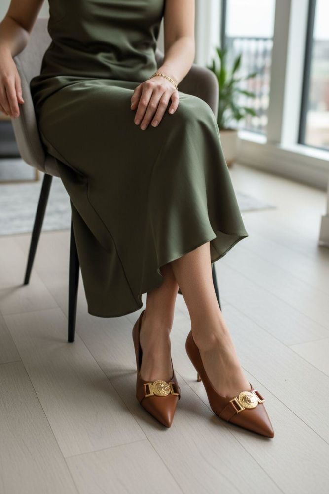 Versace La Medusa Brown Heels Heels-2