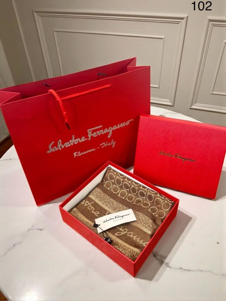 Salvatore Ferragamo Brown Premium Quality Woollen Stole-1